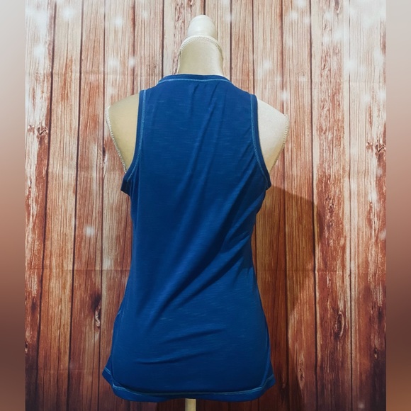 Women’s Medium Tank Top Adidas Blue Soft Stretch Racerback U Neck - Picture 6 of 11